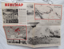 WW2 era NEWSMAP Overseas Edition for Armed Forces 1943 Map Range for Rabaul - $5.93