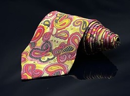 V2 by Versace Pink and Green Dark Paisley Tie - £65.11 GBP