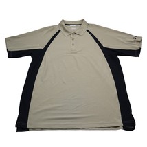 Under Armour Shirt Mens XL Tan Black Polo Golf Heat Gear Rugby Camp Casual - $18.69