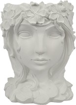 Coliseum Studio Inc.&#39;S Flower Girl Head Planter Is A Decorative Concrete Planter - £34.89 GBP