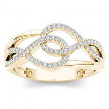 10K Yellow Gold 1/6ct TDW Diamond Two-side Knot Fashion Ring - £223.76 GBP