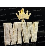 3.10CT Round Cut Real Moissanite Men&#39;s Customized Pendant 925 Sterling S... - $485.09