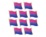10 BISEXUAL PRIDE FLAG PINS 0.5" Lape lPin Bi LGBTQ Gay Lesbian Tie Badg... - $12.95