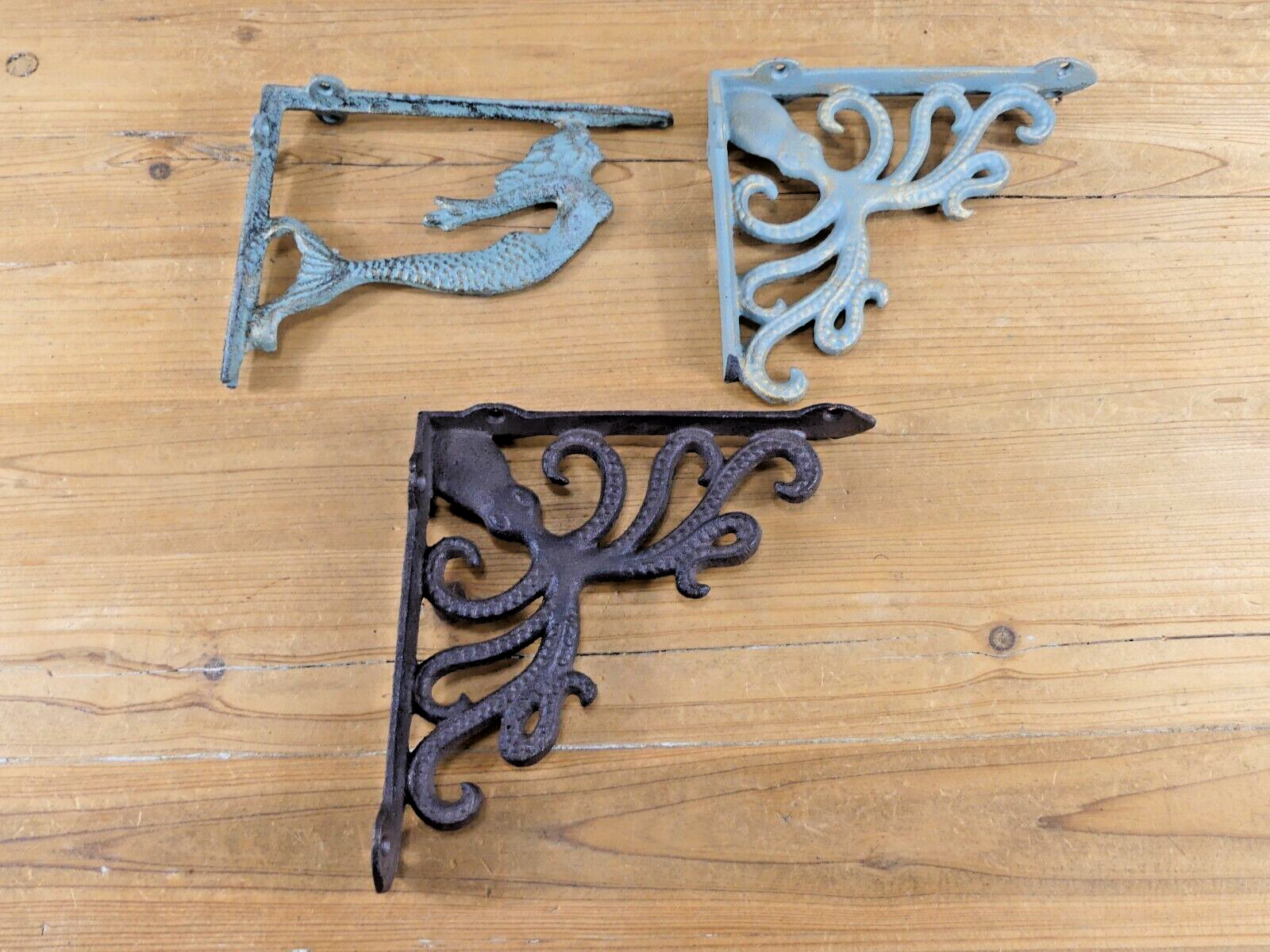 3 Shelf Brackets Cast Iron Large Decorative Bookshelf Mantle Corbel *BRO... - $21.99