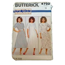 1987 Butterick Sewing Pattern 4702 Size 12 Family Circle Misses Dress Uncut - £4.20 GBP