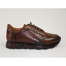 Men's GENIO Turkey Genuine Python Snake Leather Shoes 120197327 Brown image 7