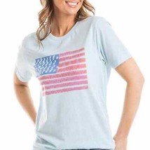 Light Blue American Flag Short Sleeve T-Shirt - M - £20.97 GBP