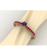Sapphire And Ruby Women Ring Sterling Silver Ring Gift For Women Jewelry - €64,50 EUR