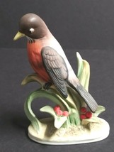 Lefton China Red Robin KW464 Japan Bird Figurine Statue Hand Painted 4.25&quot;h - $9.99