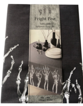 Fright Fest Halloween Skeleton Hands Black White Cloth Tablecloth 60x84&quot; - $39.17