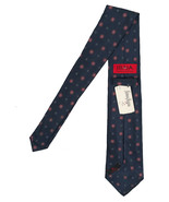 NEW $295 Isaia Pure Silk 7 Fold Tie! Navy With Light Blue Pink &amp; White M... - $177.78 CAD