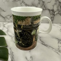 Dunoon Bone China Farmyard Cats Richard Parlis Coffee Mug Tabby White Cup - $405.79 MXN
