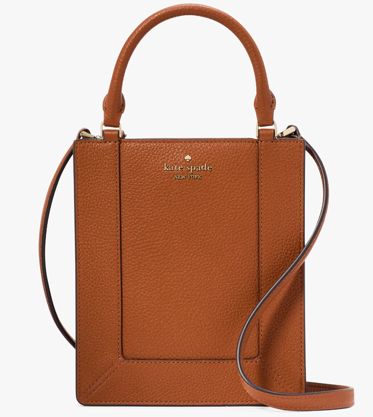 NWB Kate Spade Lena Mini Tote Brown Pebbled Leather KI884 Purse $349 Gift Bag
