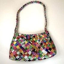 Candy Wrapper Trash Can Small Purse Recycled Handbag Bright Colors Purse... - £26.11 GBP