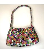 Candy Wrapper Trash Can Small Purse Recycled Handbag Bright Colors Purse... - £25.72 GBP