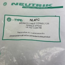 Neutrik NL4FC 4 Pole Speak On Cable Connector Professional Pro Audio Ada... - £12.47 GBP