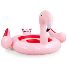 6 People Inflatable Flamingo Floating Island with 6 Cup Holders for Pool... - $168.44