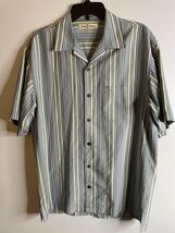Tommy Bahama Silk Shirt Mens Small Short Sleeve Button Up Striped Blue Y... - $23.79