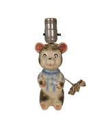 Vintage Nursery Lamp Art Pottery 1950s Teddy Bear Baby Retro Kitschy 10&quot;... - £21.80 GBP