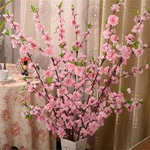 10Pcs Artificial Cherry Blossom Branches Silk Spring Peach Blossom Fake Flowers  - £30.36 GBP