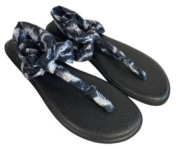 Women’s Sanuk Sling Sandals Black and White Tropical Yoga Mat Size  8 - $20.24