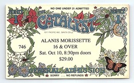 Alanis Morissette Ticket Stub Ottobre 10 1998 Santa Cruz California The - £31.80 GBP