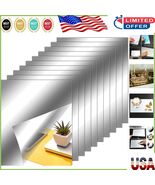 Reflective Wall Decor: 10 Non-Glass Mirror Tiles - 10&quot; x 12&quot; Flexible Sh... - $590.63 MXN