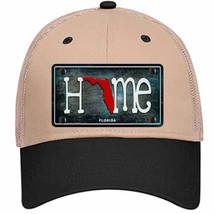 Florida Home State Outline Novelty Khaki Mesh License Plate Hat - £21.81 GBP