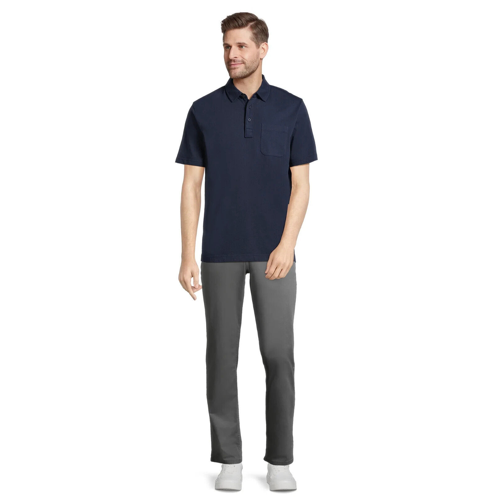 George Men’s Premium 5 Pocket Garment Washed Pants, Grey Size 38x32 Item image 4
