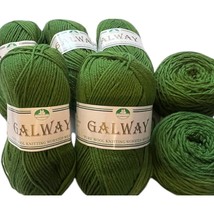 7 Skeins Plymouth Yarn GALWAY Worsted 100% Pure Wool   #130 Green - £67.06 GBP