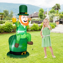 5&#39; St Patricks Day Inflatable Decoration Leprechaun Sitting on Hat for Yard - $58.99