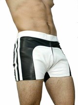 28&quot; Men&#39;s Real Cowhide Leather Short Slim Fit Leather Baseball NBA Shorts - £55.65 GBP