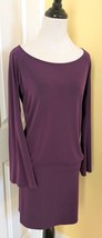 Victoria&#39;s Secret MODA INTERNATIONAL Plum Blouson Dress, Flared Sleeves ... - $24.40