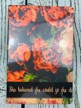 She Believed She Could So She Did Blank Lined Journal Write In Red Floral - £12.90 GBP