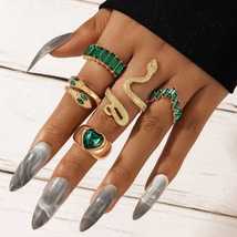 Women Teen Girls Colorful Snake Shape Cute Fashion Knuckle Stacking Ring Set_ - £3.99 GBP