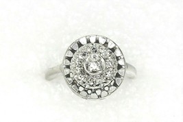 1/4 ct Diamond Cluster Ring REAL Solid 14 k White Gold  5.7 g Size 4.25 - £646.15 GBP