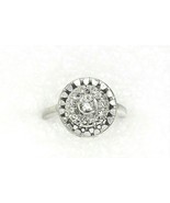 1/4 ct Diamond Cluster Ring REAL Solid 14 k White Gold  5.7 g Size 4.25 - £635.15 GBP