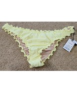 Shade &amp; Shore ruffle high leg extra cheeky bikini bottom yellow large 12-14 - £9.38 GBP