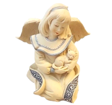 Sarahs Angels Figurine Shelbi Angel Holding Kitten 30869 4.5&quot; Tall 2002 - £18.39 GBP