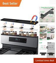 30-Inch  Magnetic Silicone Stove Top Shelf – Non-Slip Organizer in Black - $44.50