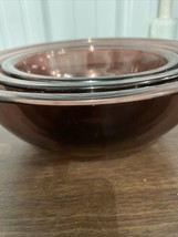 Pyrex Cranberry Amethyst Nesting Mixing Bowls Set of (3) 323 325 326 1.5 To 4.0l - £32.96 GBP