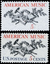 1252, Mint VF NH Blue Color Omitted ERROR 5¢ American Music -- Stuart Katz - £359.71 GBP