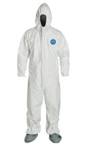 Dupont Tyvek Disposable Cuff Hooded Coveralls with Boots,X-Large Size, 25 Pack - £129.88 GBP
