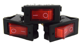 3 Pieces 12 Volt Rocker Switch On Off Mini With Red Led Car Automotive 10 Amp - £12.90 GBP