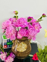 Pottery vase ceramic flower vase handmade in Vietnam H25cms - £88.94 GBP