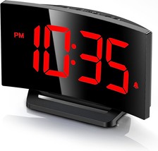 (Red Digits) Modern Curved Design, Conspicuous Red LED Numbers - £37.77 GBP