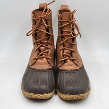 LL Bean Boots Womens Size 8 M Duck Boots Brown Leather Made In Maine USA - £47.33 GBP