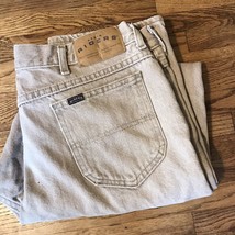 VTG Made In USA Lee Riders Beige Denim Jeans Size 38x30 - £10.96 GBP