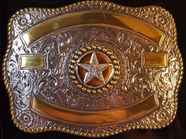 Crumrine Western Rectangle Texas Star  Belt Buckle 3807244 - £27.97 GBP