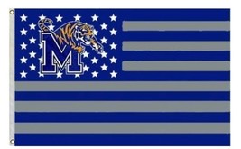 Memphis Tigers Star and Stripes Flag 3X5ft Banner Polyester 2 Brass Grommets - £12.48 GBP